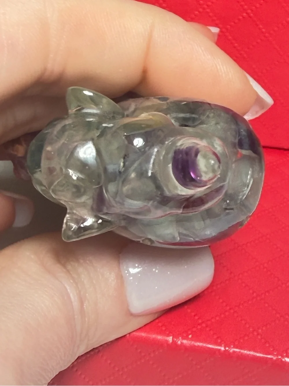 Unicorn Crystal Chip Resin Purple Clear Figurine 2.5 inches